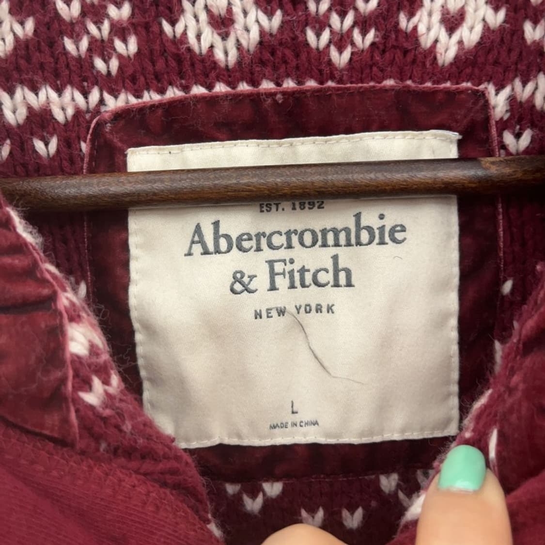 아베크롬비 울프죠 대장급 노르딕 홀리데이 후드 가디건 L C06684 상품이미지5