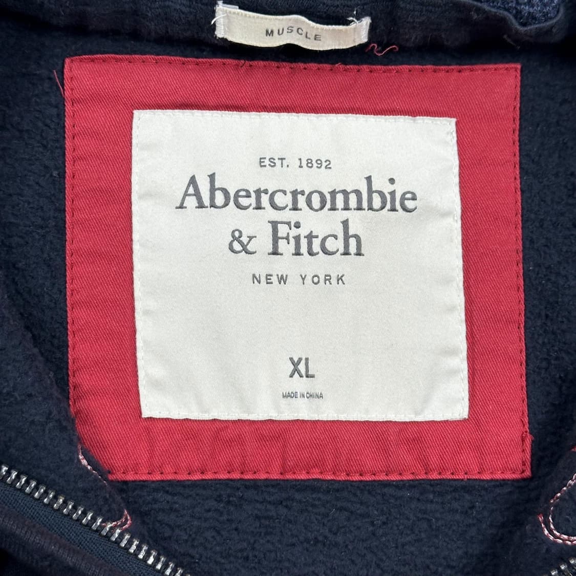 아베크롬비 피치 A&F 네이비 헤비 코튼 후드집업 (XL) 상품이미지5