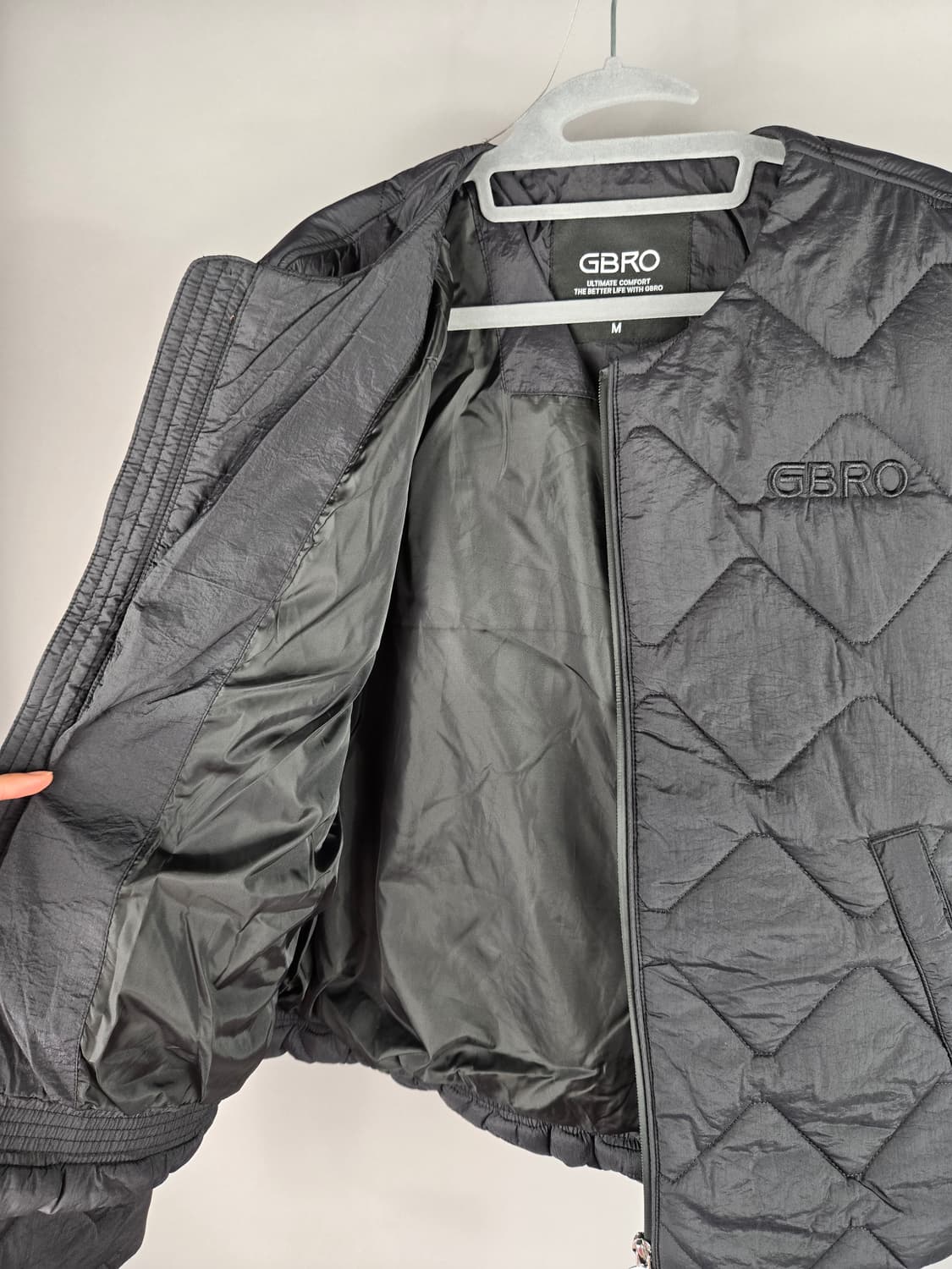 [무료배송]새상품 GBRO 짐브로 M 남성 퀼팅 깔깔이 패딩 점퍼 블랙 상품이미지7