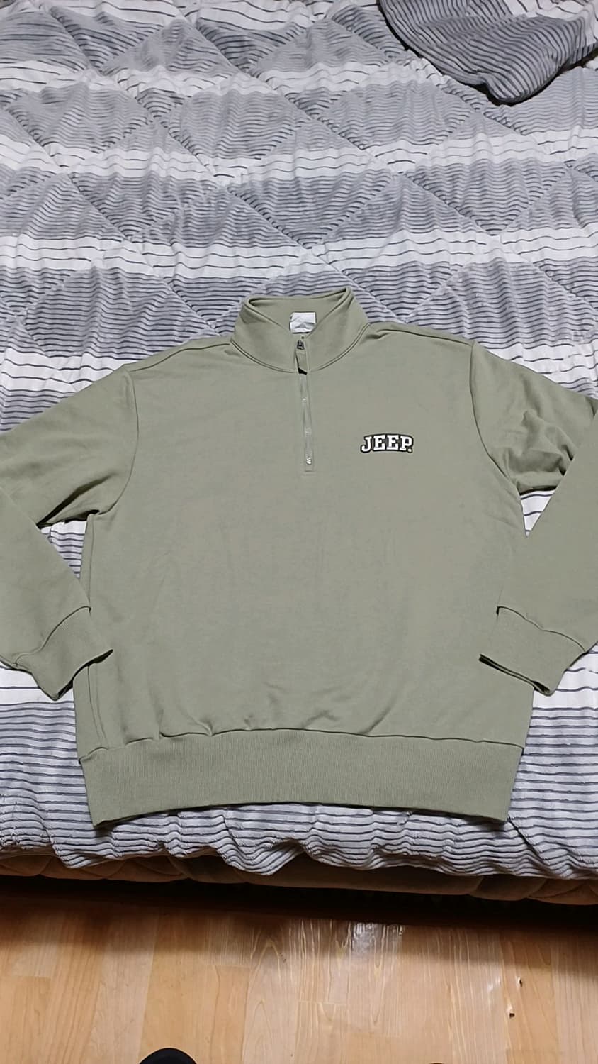 Jeep 반집업 오버핏맨투맨 실측105 가슴61 기장73 상품이미지1