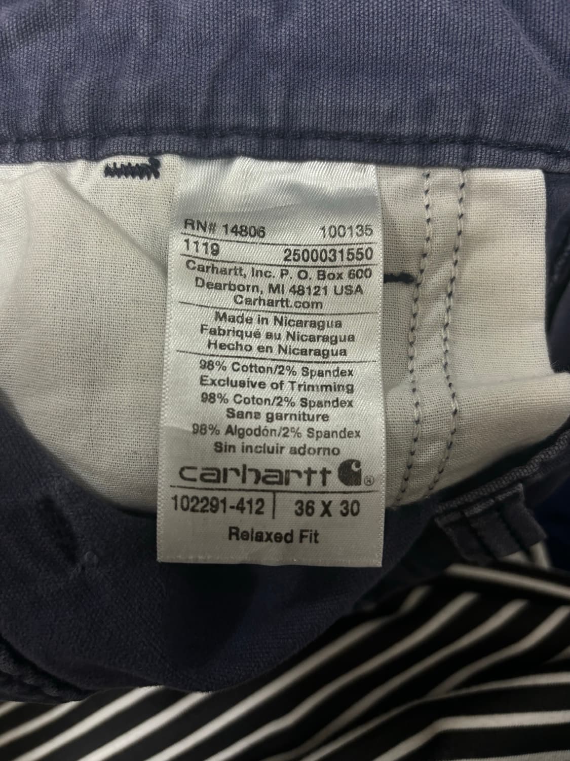 칼하트 relaxed fit 워크팬츠 상품이미지3