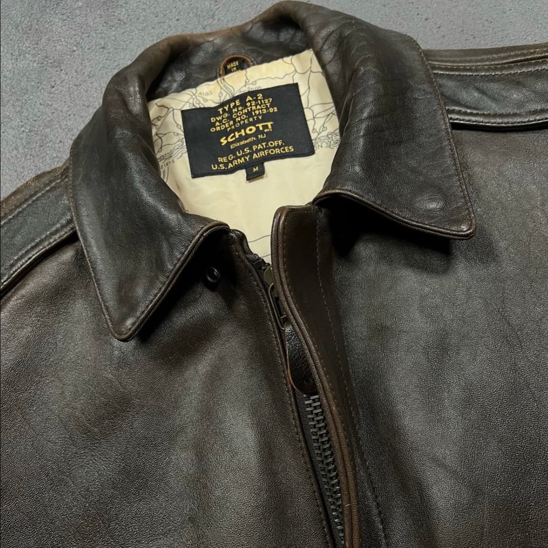 [90s Schott A-2 leather jacket] 상품이미지3