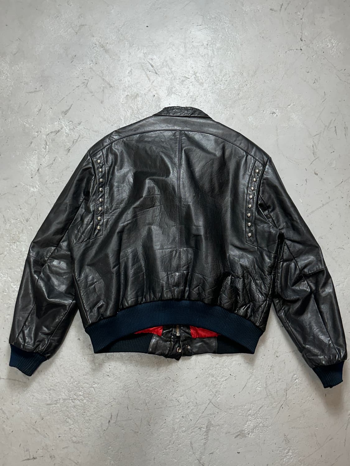 90's 빈티지 스터드 레더 봄버 빈티지 레더 자켓 상품이미지4