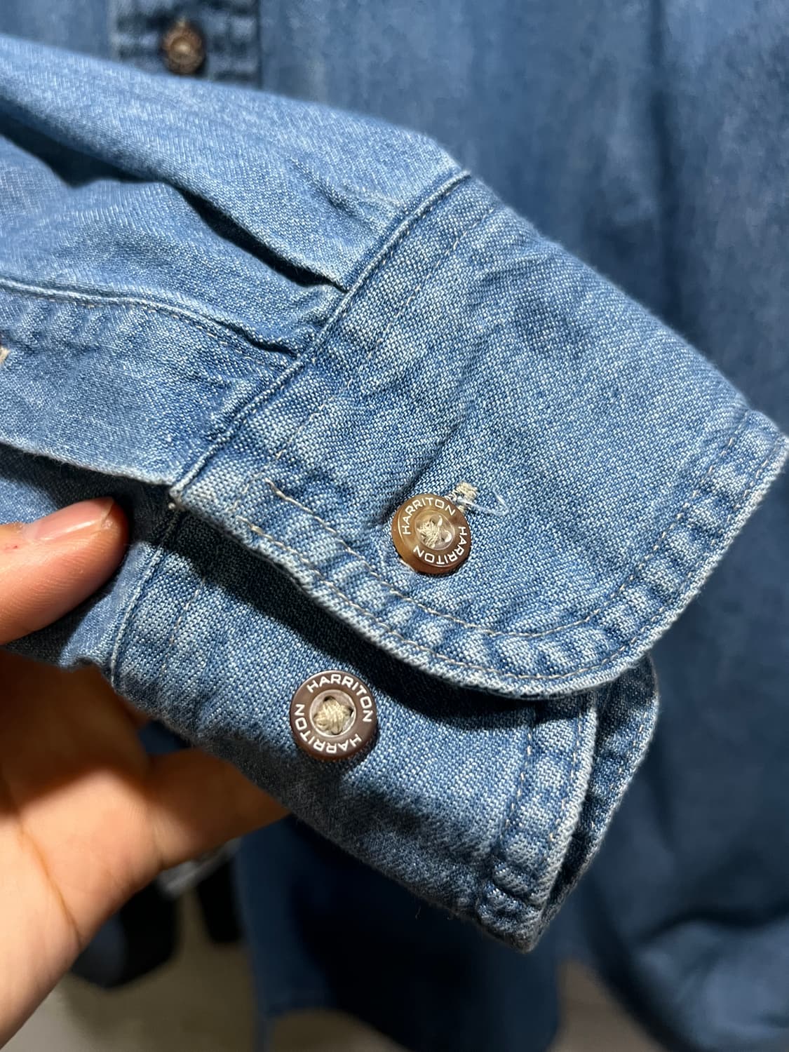 [2XL]USA 빈티지 라이트하우스 자수 데님 셔츠 상품이미지5