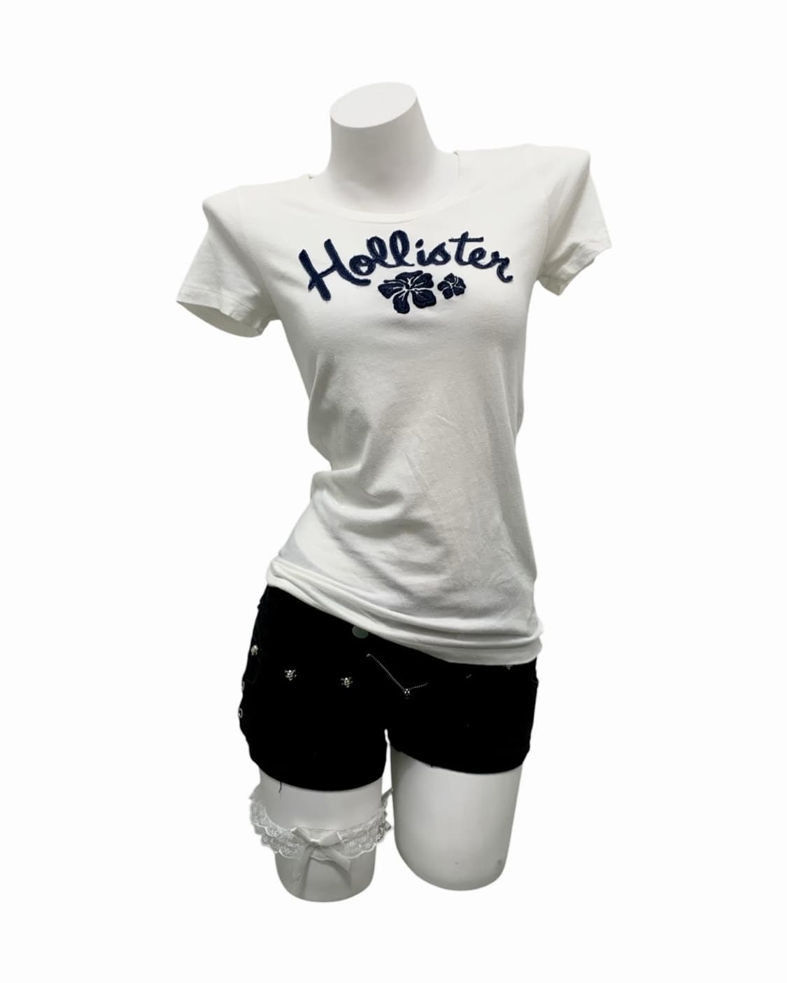 [Hollister] y2k 홀리스터 플라워 자수 반팔 상품이미지1
