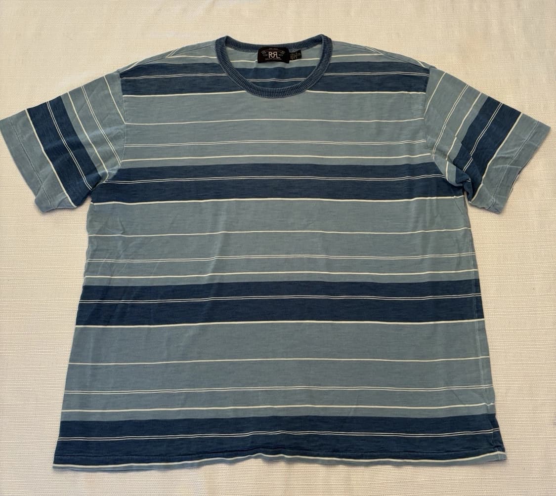 더블알엘 바이 랄프 로렌 인디고 스트라이프 저지 티셔츠 상품이미지1