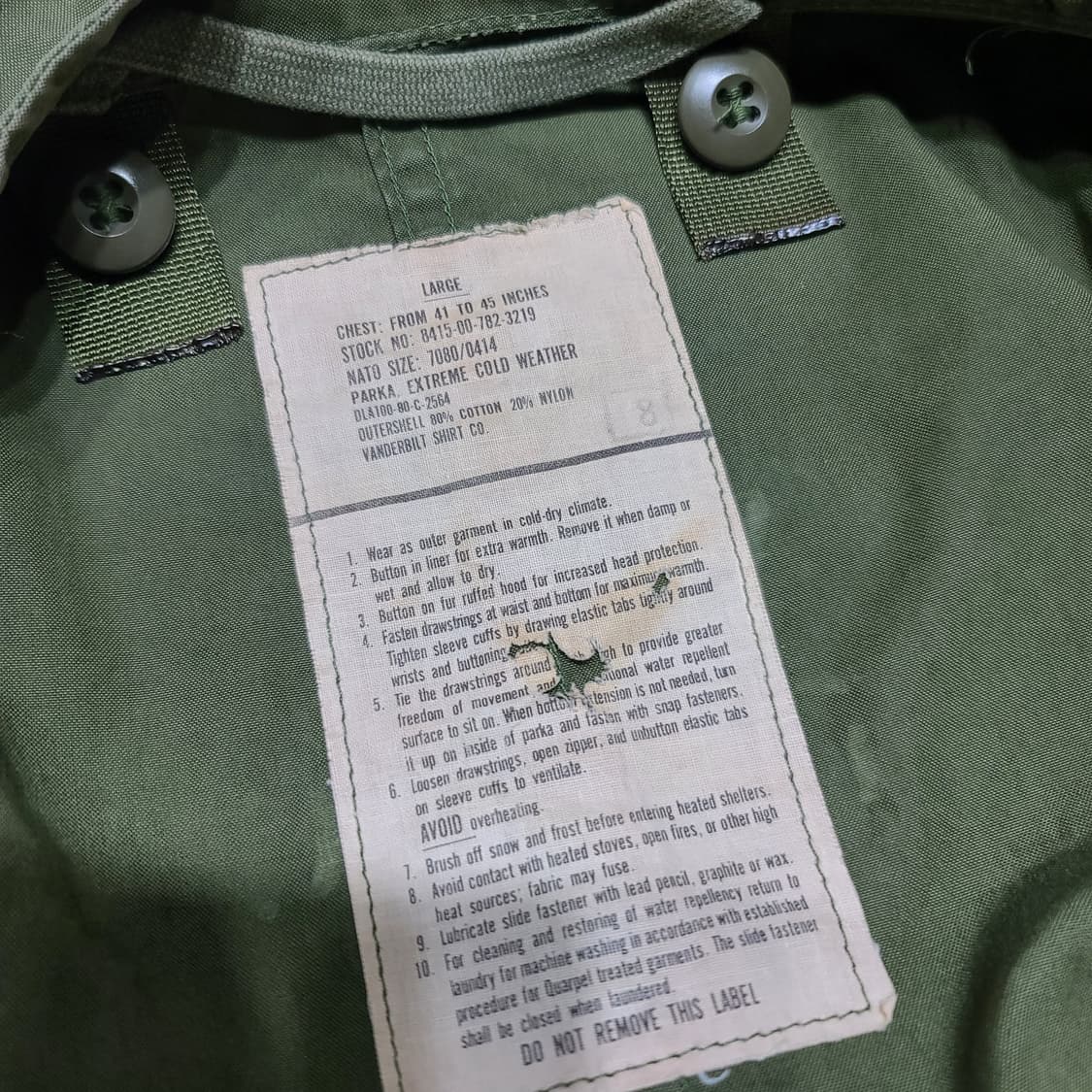 오리지널 m65 피쉬테일 개파카[XL] 상품이미지8