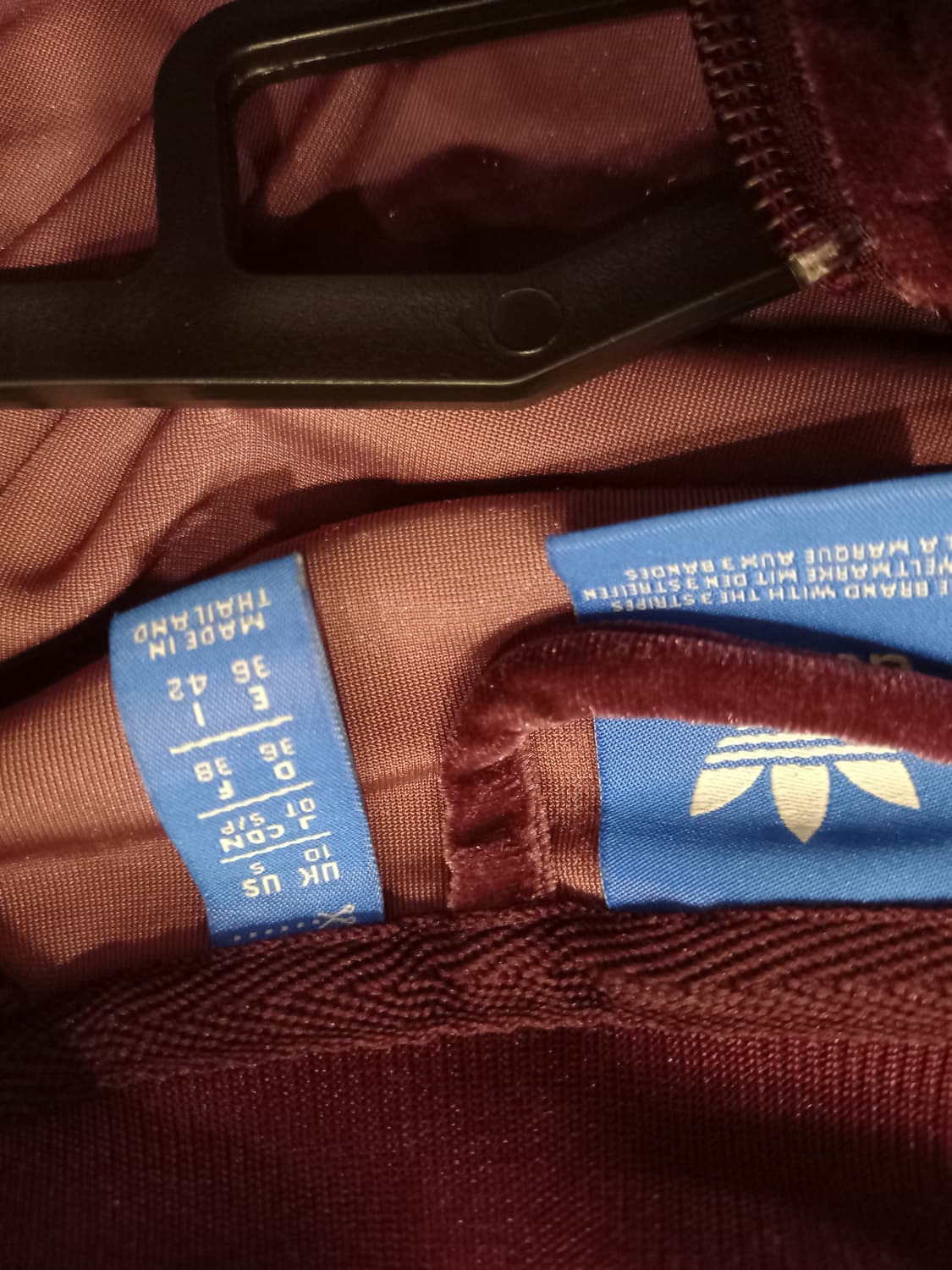 아디다스 희귀 벨벳 마룬 여자 트랙탑 저지 져지집업 90/S 상품이미지4