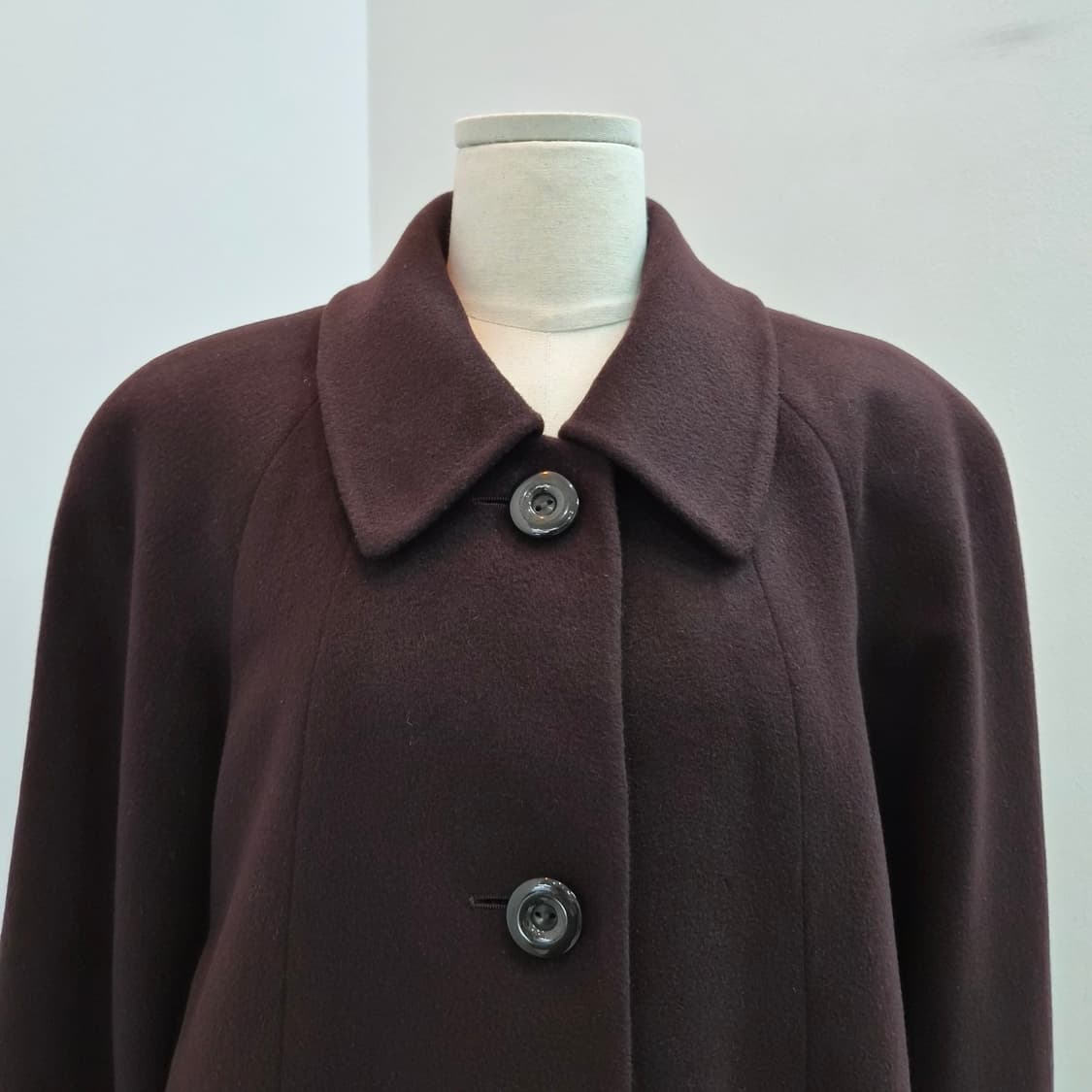 버건디 100% 캐시미어 여성 롱코트 상품이미지2