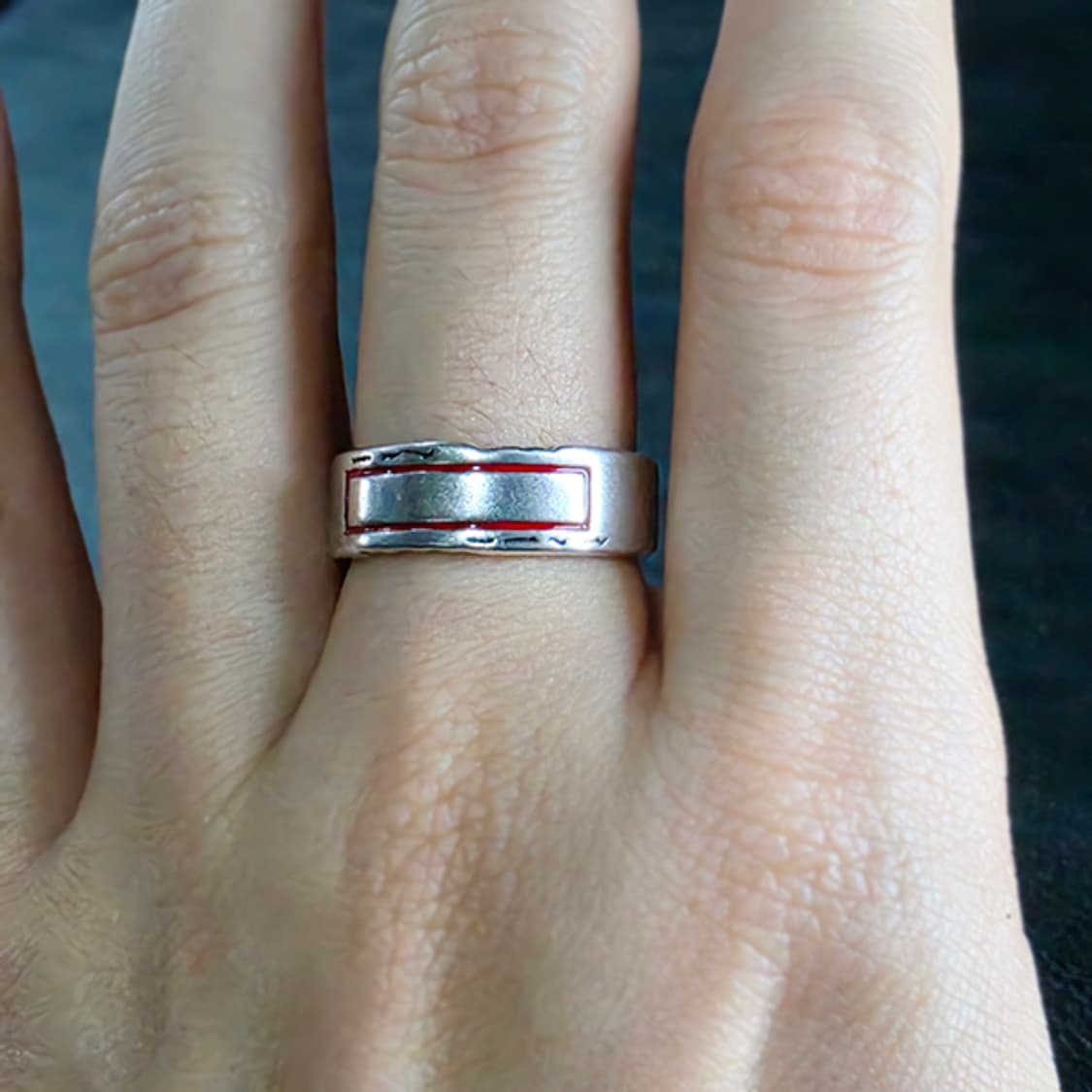 Cinnabar 실버 남자 엔틱 빈티지 명품 고대 스퀘어 레드 반지 상품이미지6