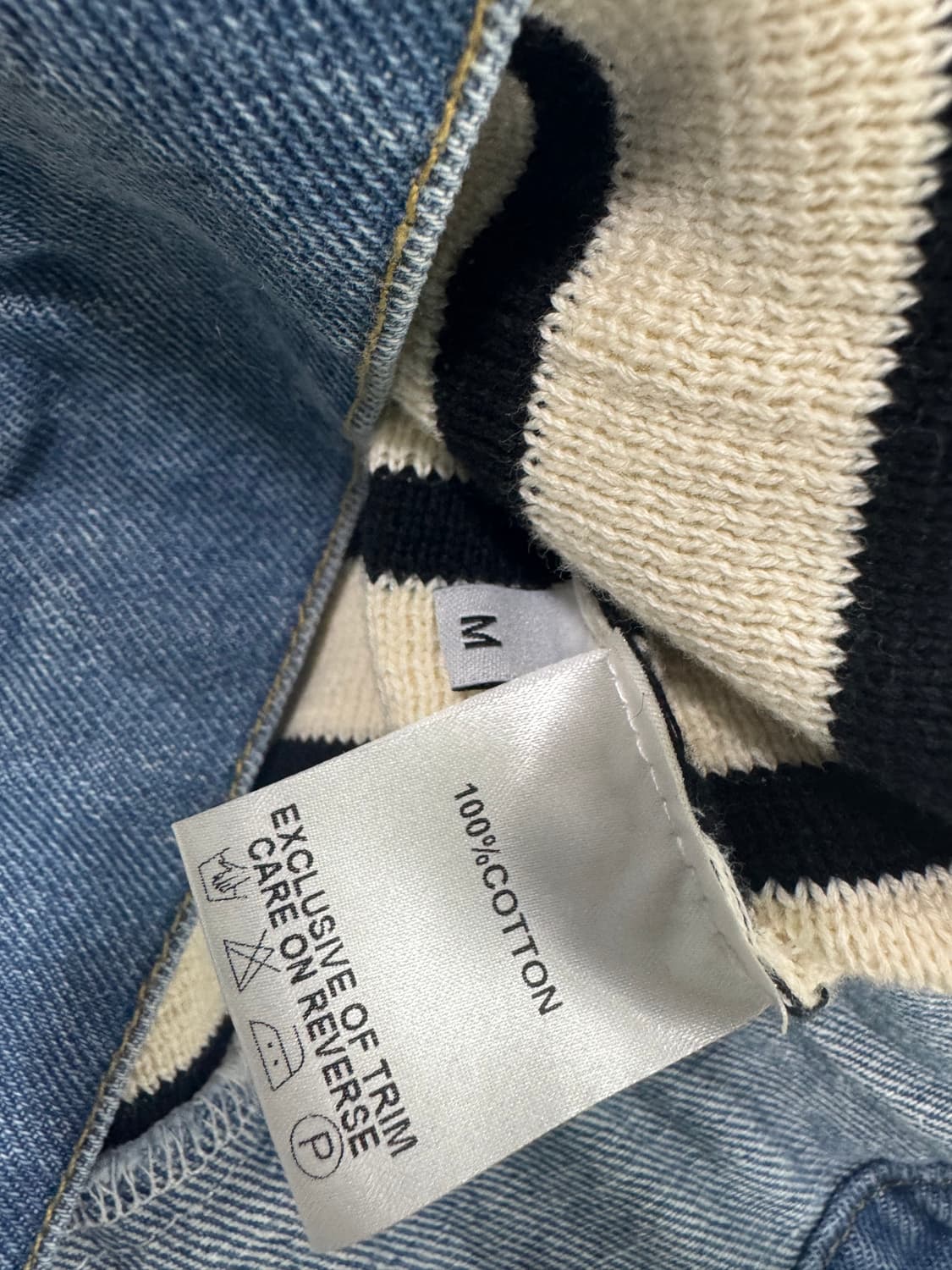 산드로 스트라이프 데님배색 니트 자켓 M 상품이미지3