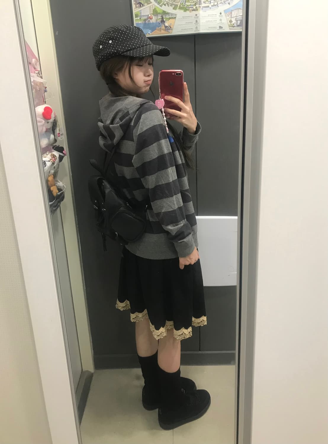 데일리 캐주얼 펑크 블랙 스트라이프 코디세트 상품이미지2