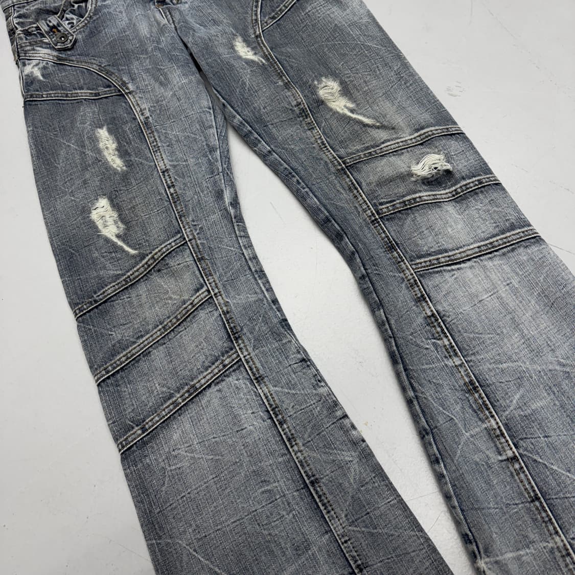 세만틱디자인 제팬 부츠컷 워싱 락 펑크 데님팬츠 상품이미지5