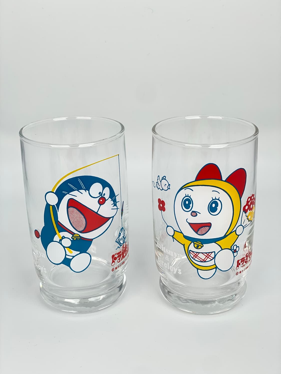 빈티지 미츠야 사이다 도라에몽 도라미 프린팅 유리컵 2p 세트 상품이미지1
