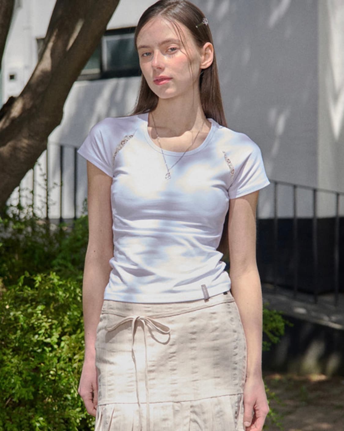 벨리아르 LACE HALF TEE-WHITE 상품이미지1