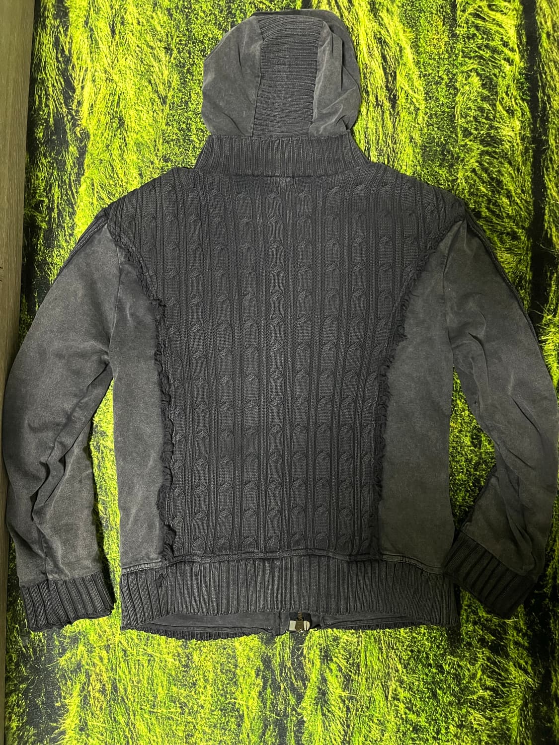 빔즈 그런지 니트 믹스드 후드집업 상품이미지4