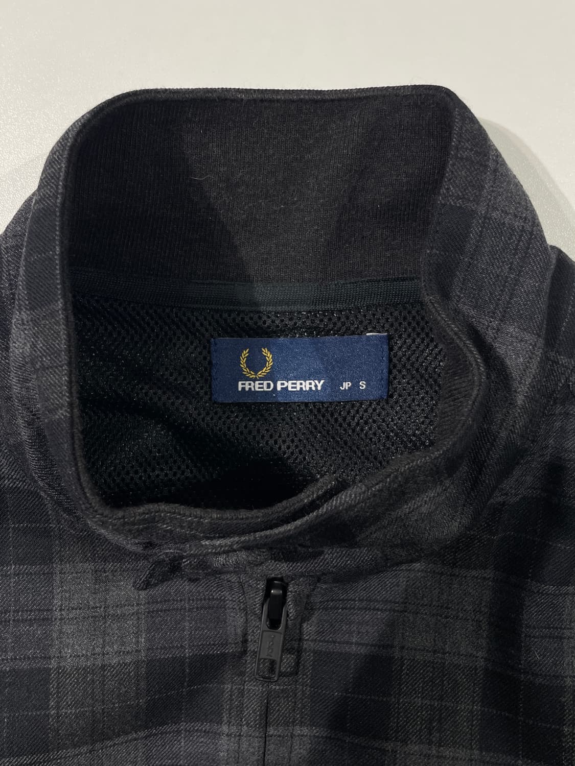 프레드 페리 블랙 앤 네이비 체크 헤링턴 자켓 상품이미지7