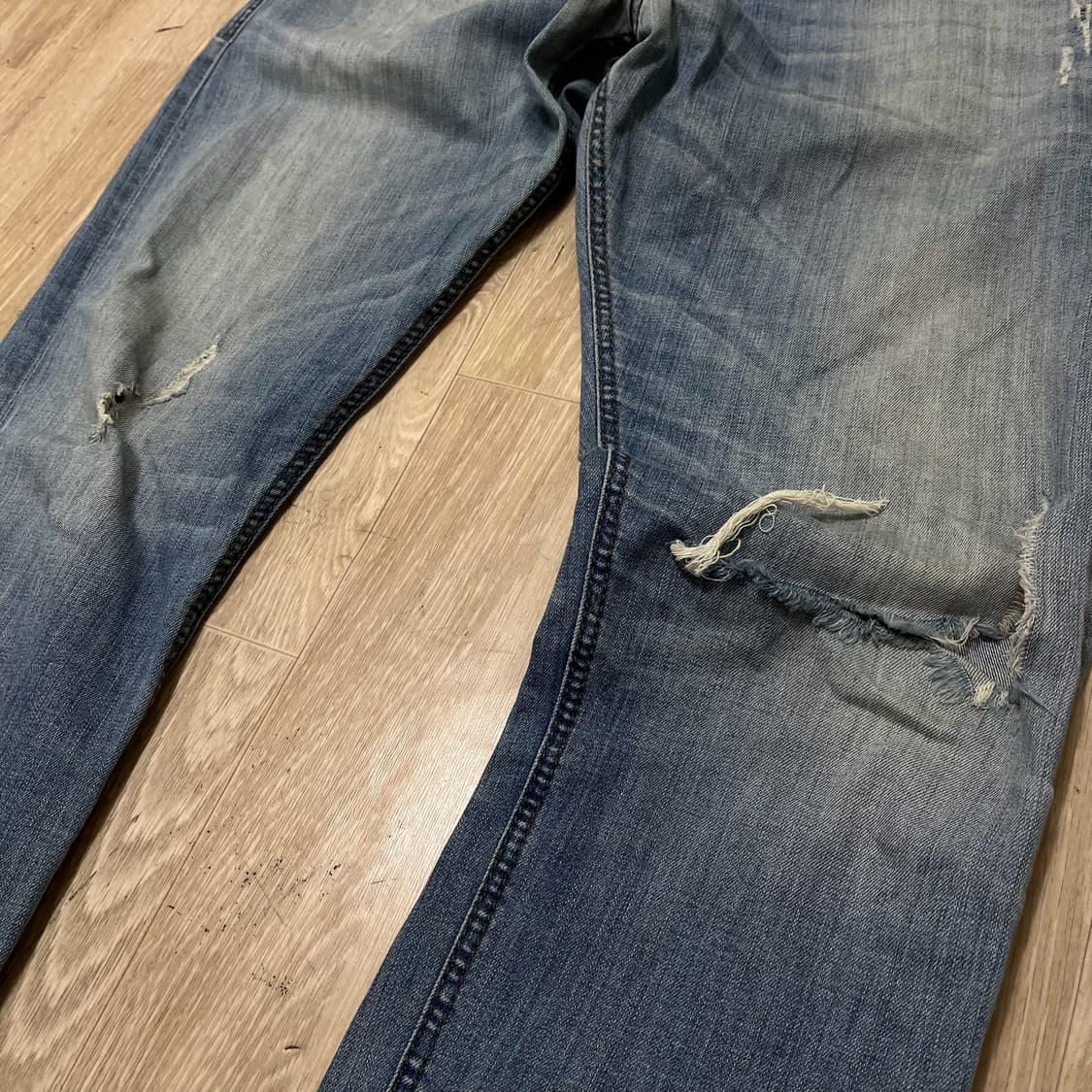 디젤 테파 슬림 캐럿 데미지 워싱 데님 청바지 [중청] W34 L32 상품이미지5