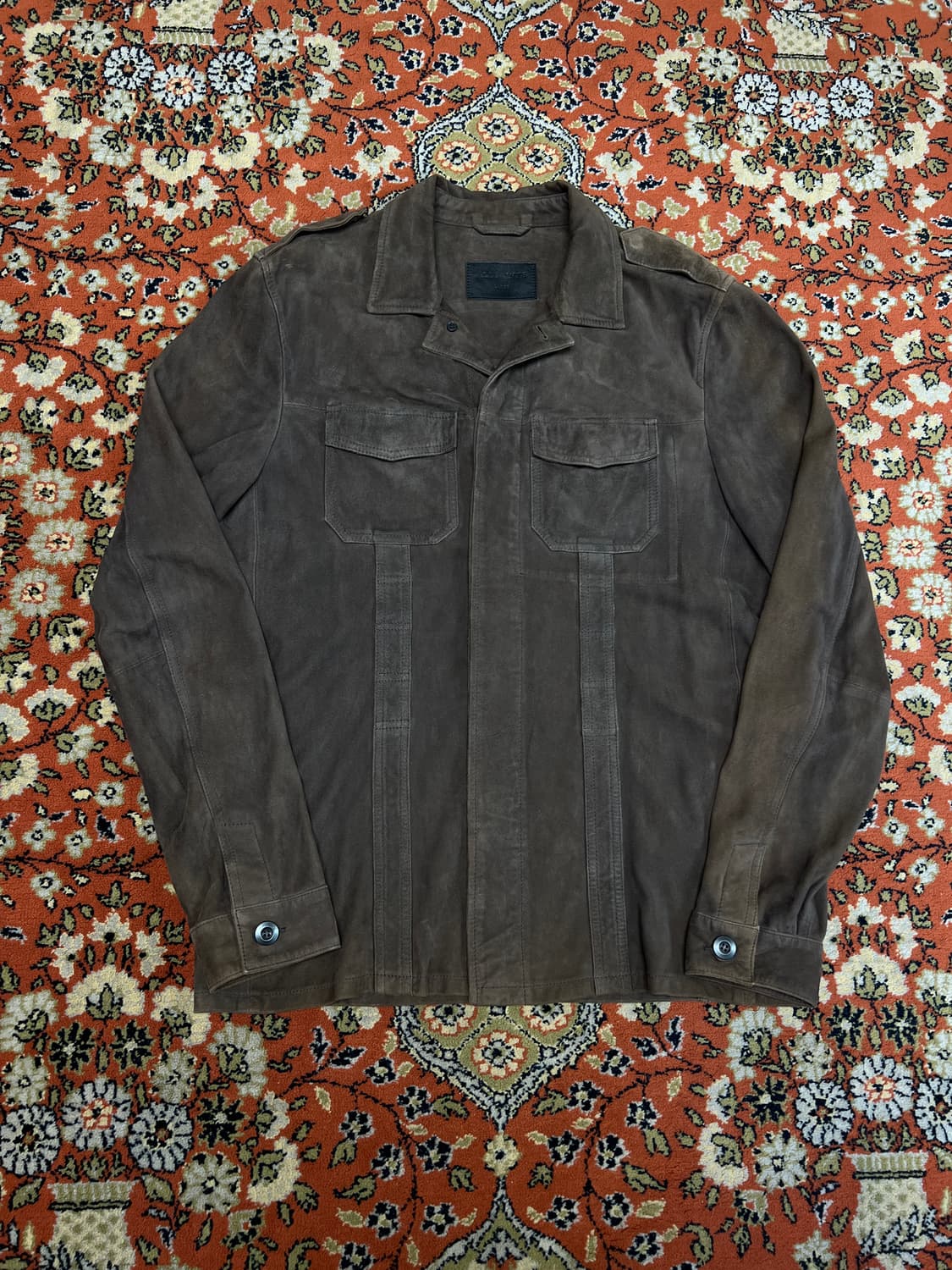 [L] 올세인츠 리얼 스웨이드 셔츠 자켓 브라운 상품이미지1