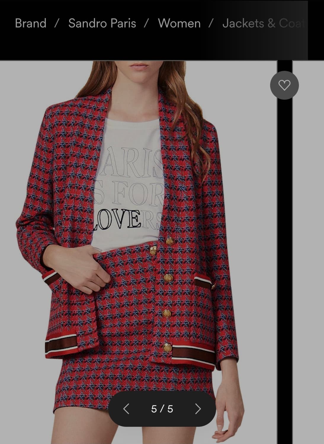 산드로(Sandro) 트위드 자켓 / 금장 버튼 포인트 상품이미지1