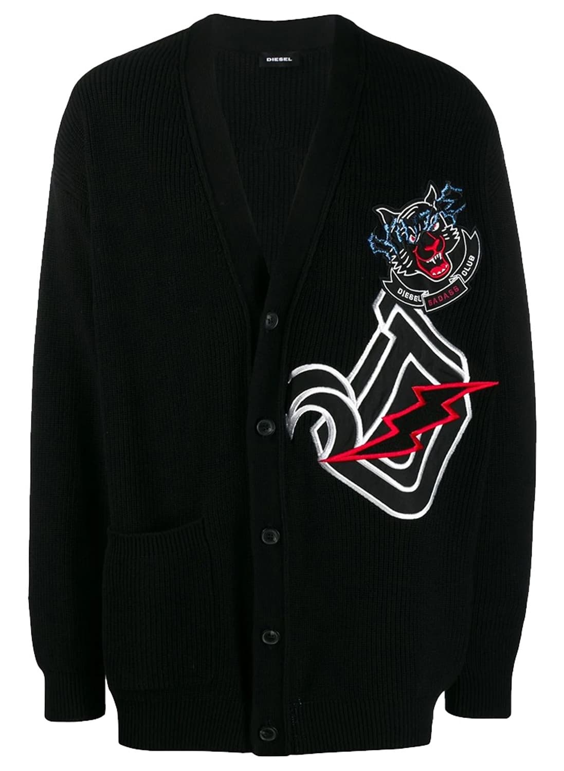 디젤 DIESEL 바시티 가디건 오버핏 니트 스웨터 상품이미지2