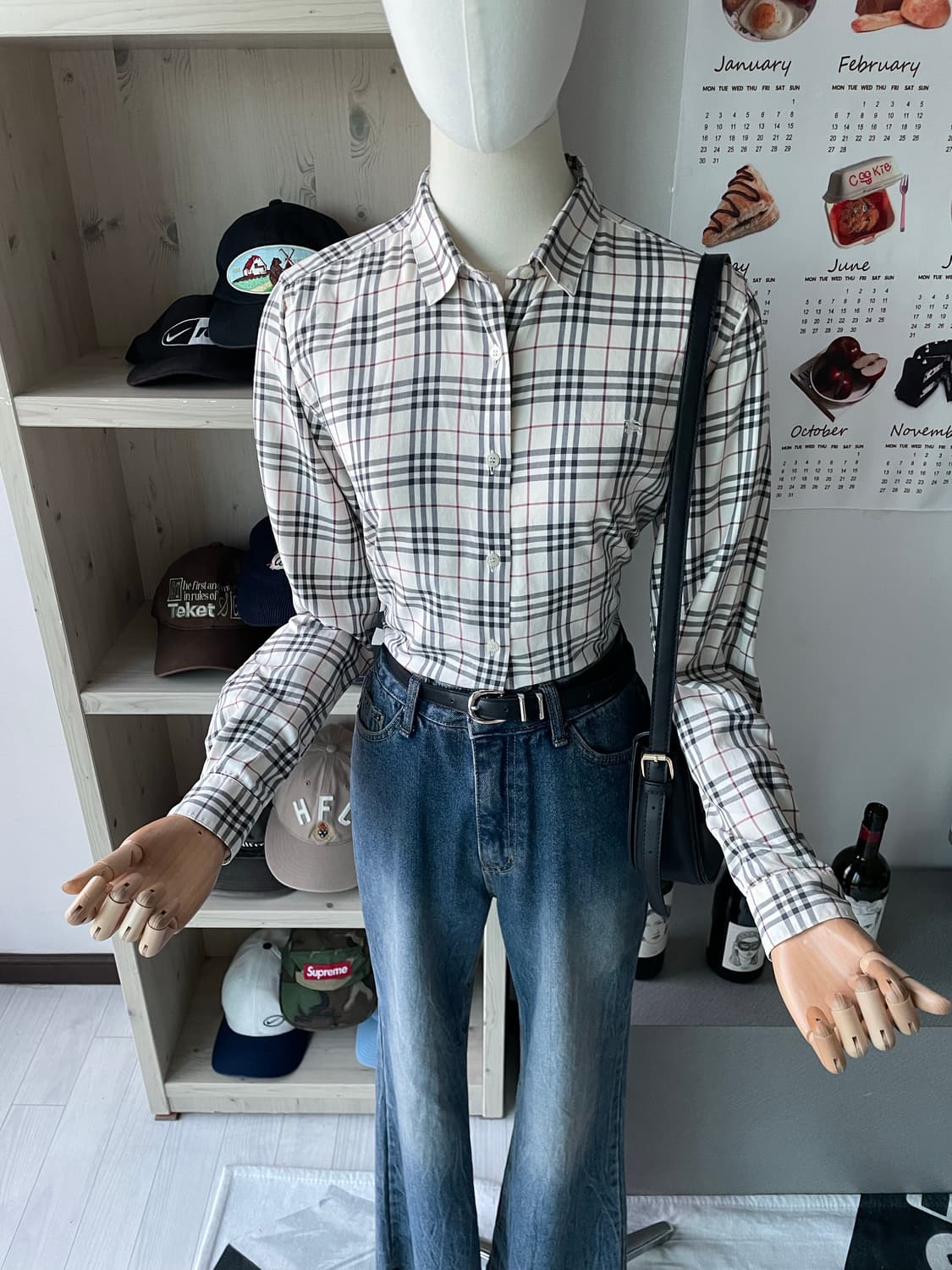버버리 로고 체크 셔츠 상품이미지5