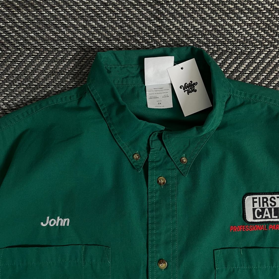 USA 빈티지 박시핏 반팔 워크 셔츠o 2829 상품이미지3