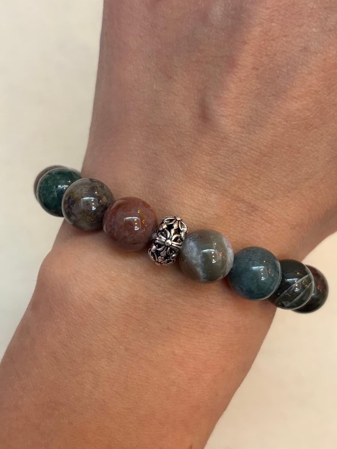🪶 Earth Balance – 인디언 마노 내추럴 스톤 팔찌 상품이미지2