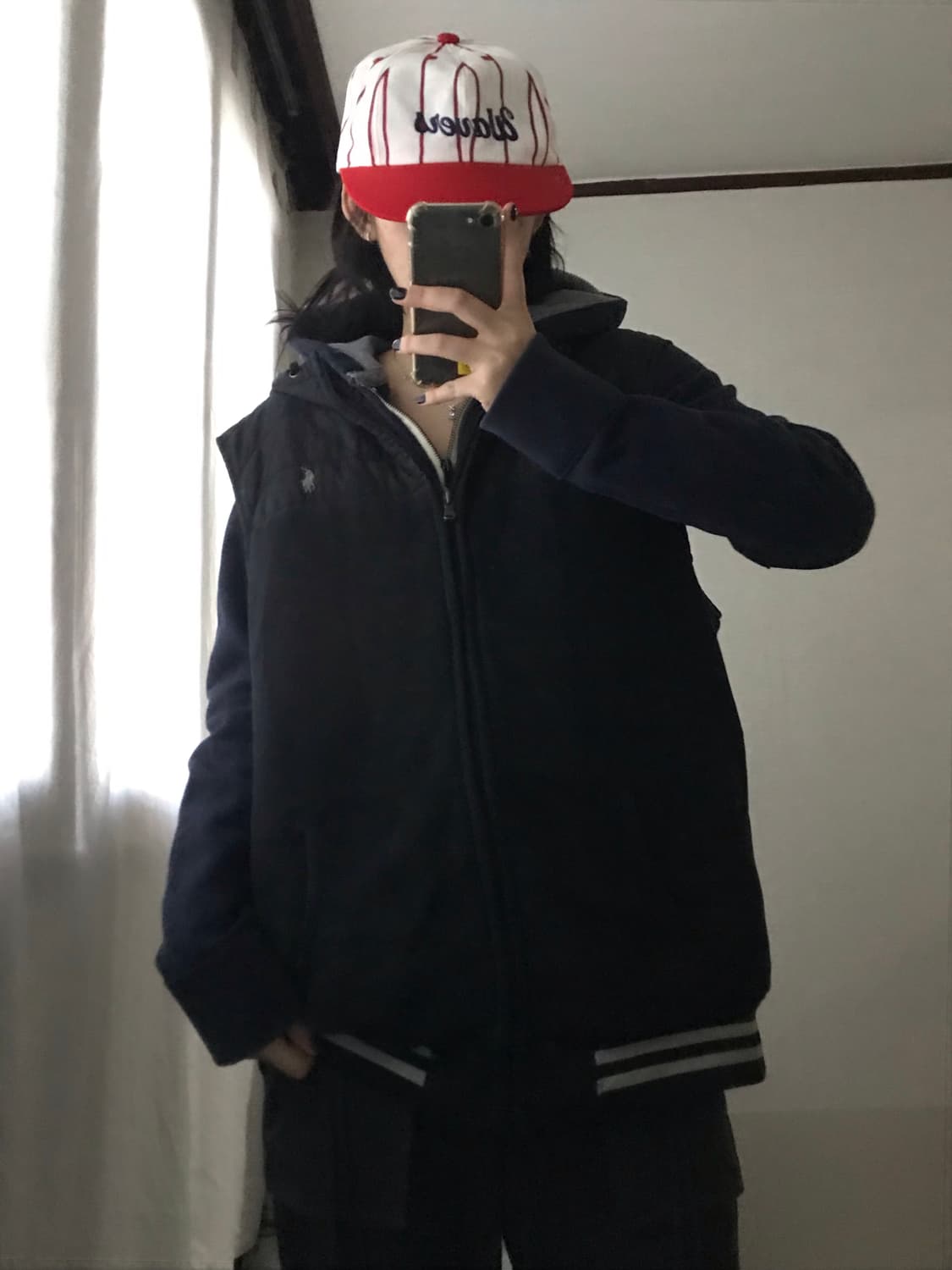 폴로 블랙 후드 패딩조끼 상품이미지2