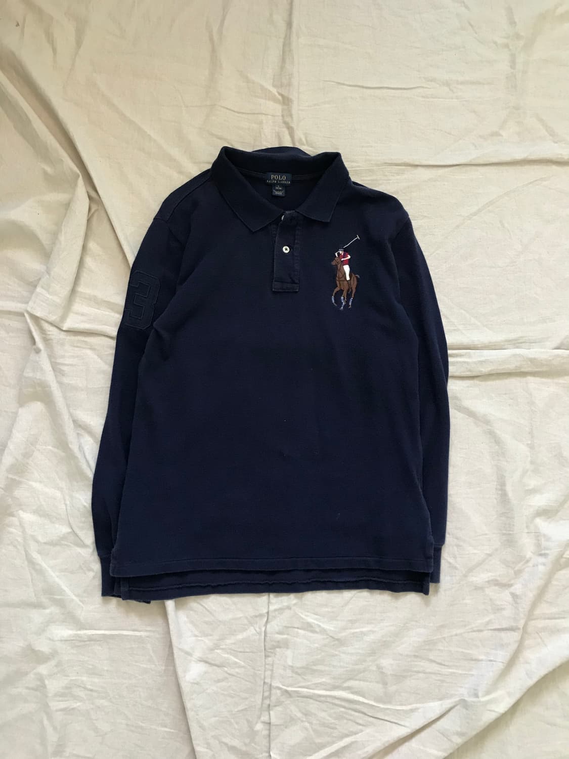 폴로 랄프로렌 빅 포니 로고 네이비 긴팔 카라티 상품이미지5