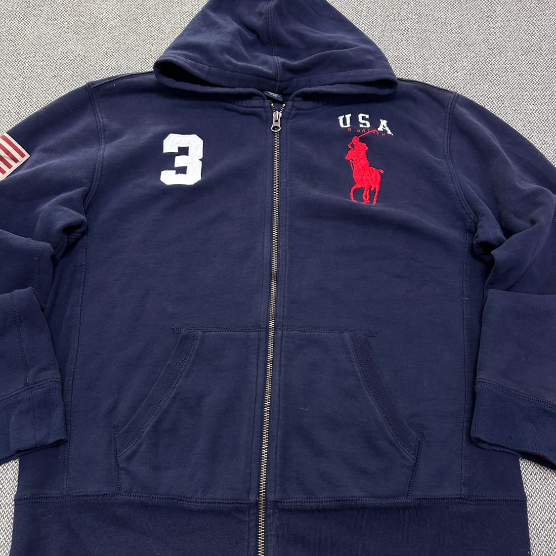 폴로 네이비 빅포니 성조기 후드집업(14-16) 상품이미지4