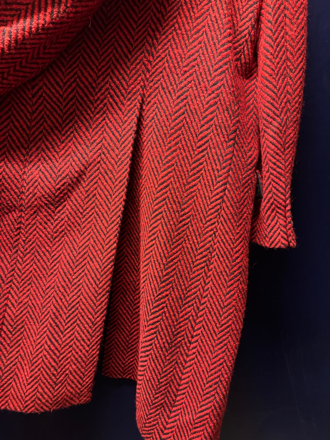 [100] 국내 양복점 제작 레드 헤링본 율 롱코트 상품이미지4