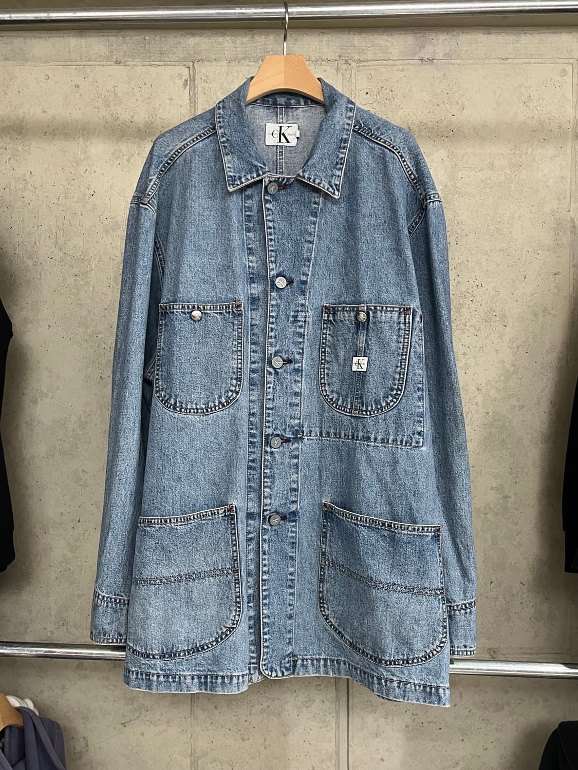 90s USA CALVIN KLEIN DENIM CHORE COAT 상품이미지2
