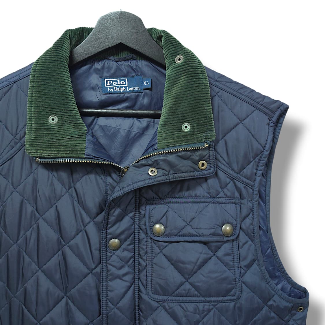 [XL] 폴로 네이비 퀼팅 코듀로이 베스트 경량 조끼 상품이미지3