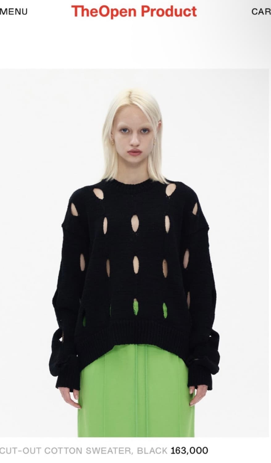 더오픈프로덕트(오픈와이와이) 컷아웃 코튼 스웨터 상품이미지1