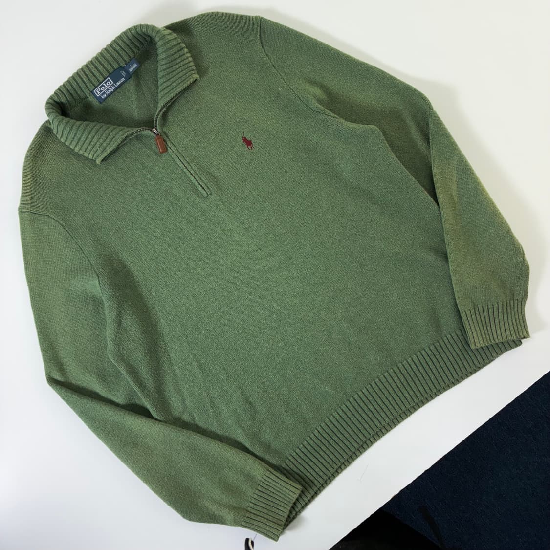 Polo  폴로 랄프로렌 자수 코튼 반집업 니트 상품이미지2