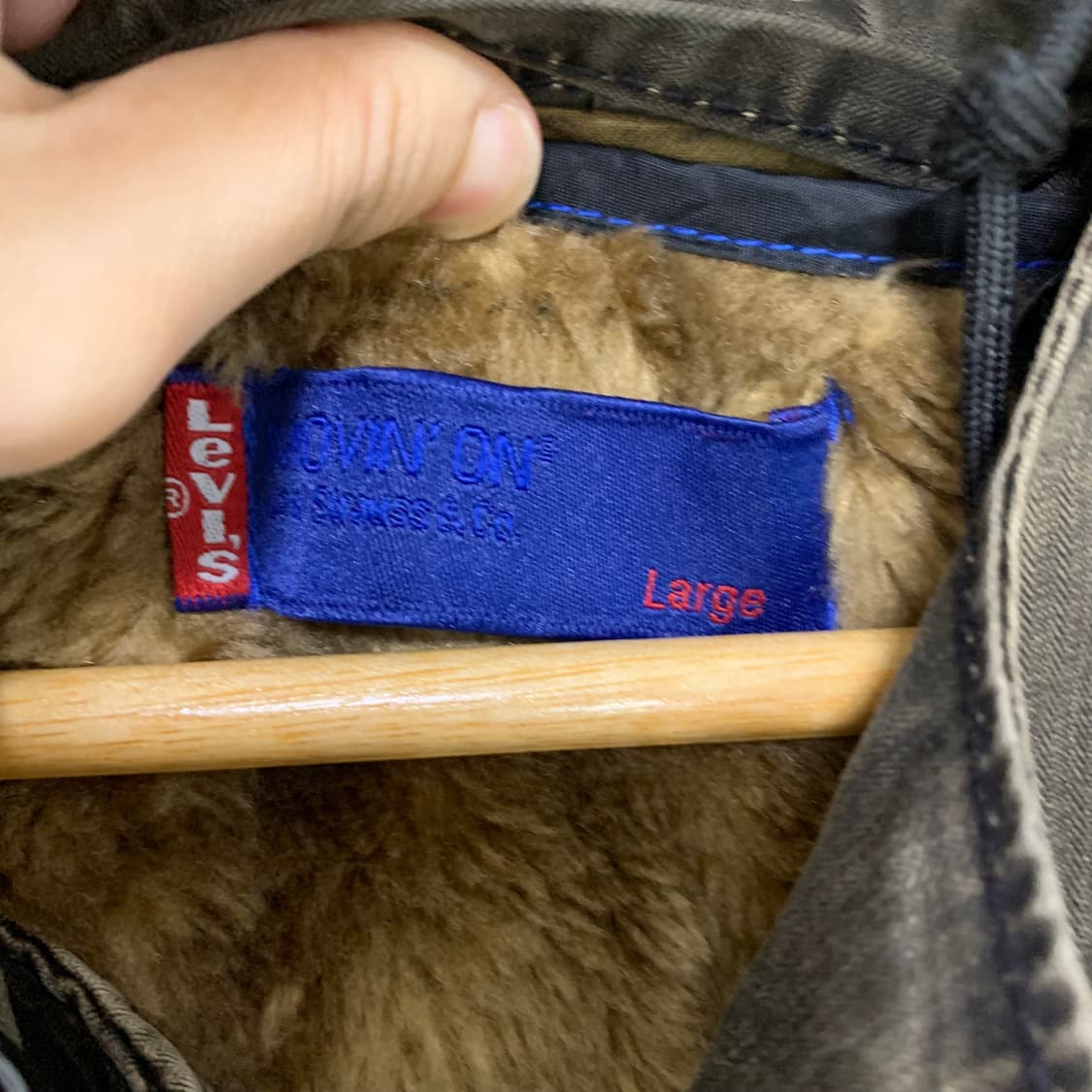 리바이스 빈티지 워싱 야상 후드 롱 점퍼 돕바 브라운 L 상품이미지6