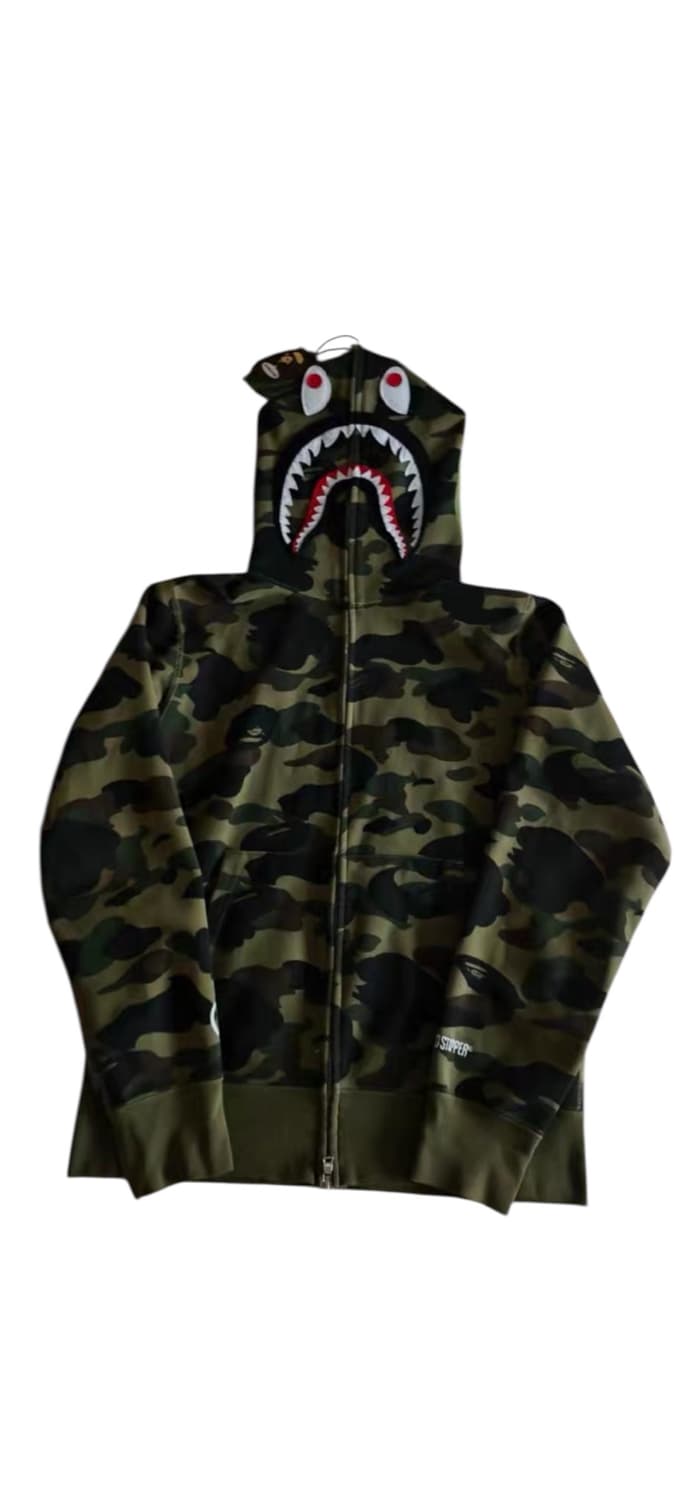 [ M ] 베이프 윈드스토퍼 녹계 샤크후드집업 상품이미지2