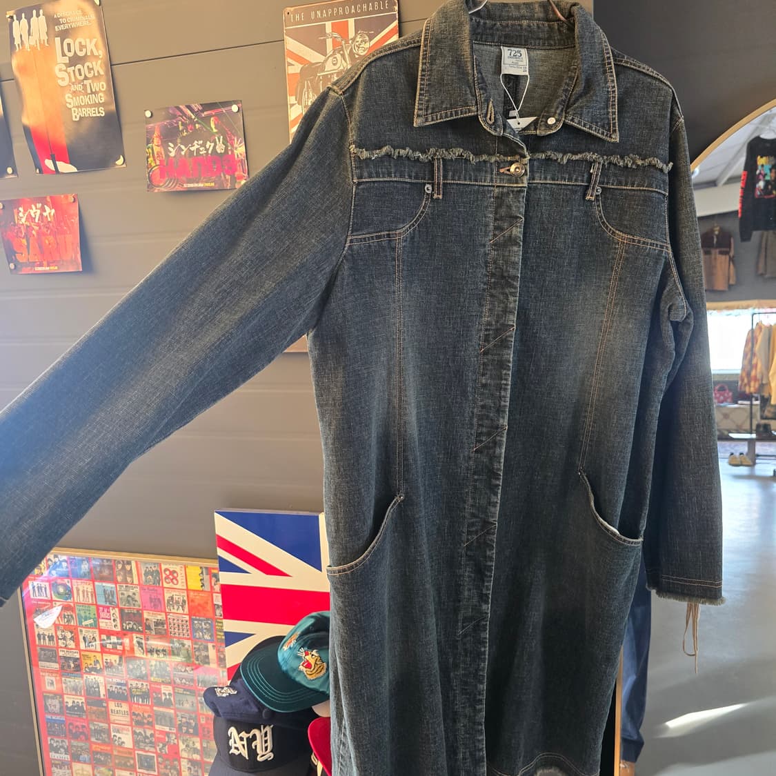 아메리칸빈티지 웨스턴 데님 원피스 롱 청자켓  상품이미지3