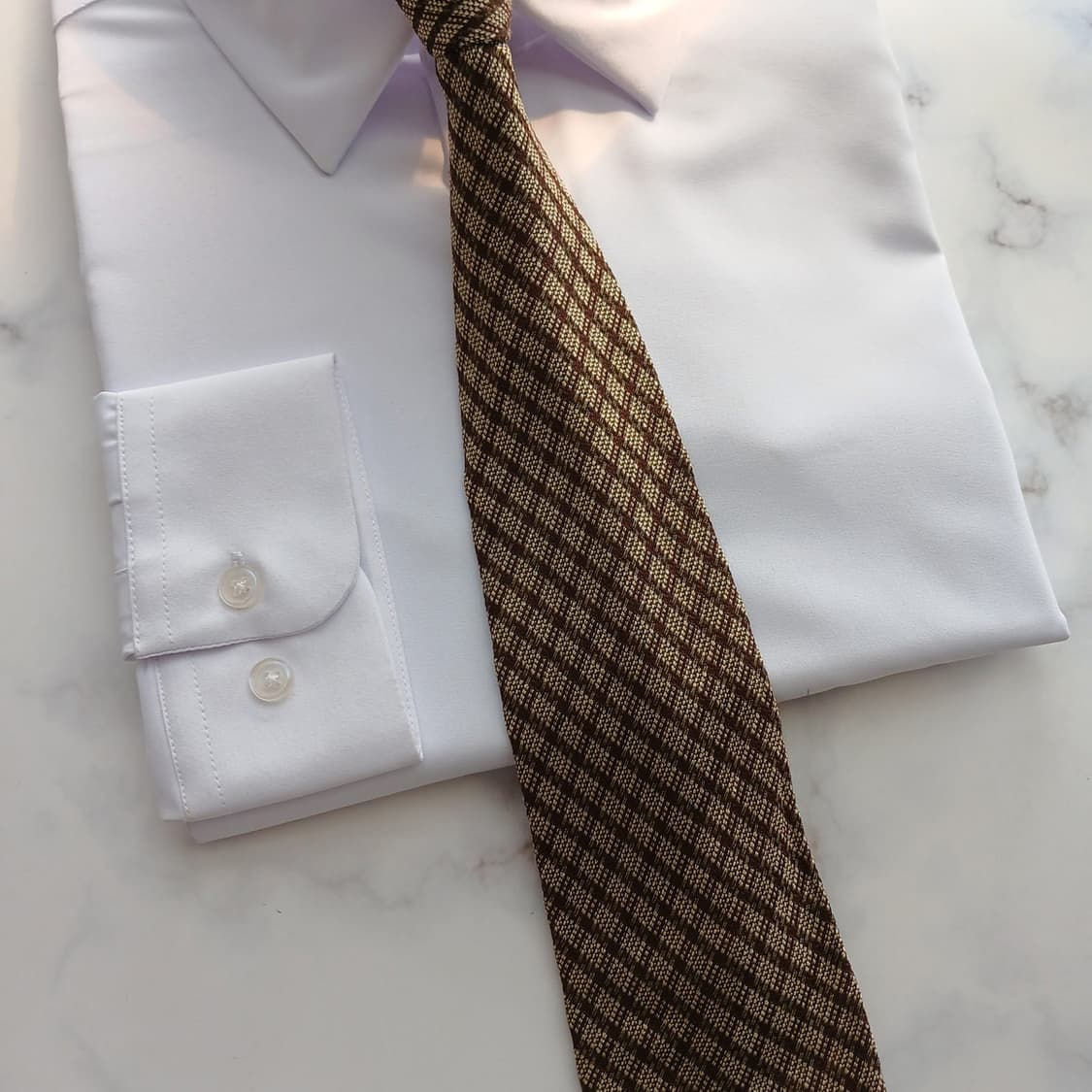 알테아 실크 브라운 체크 패턴 넥타이 9cm A+등급 A18684
 상품이미지5