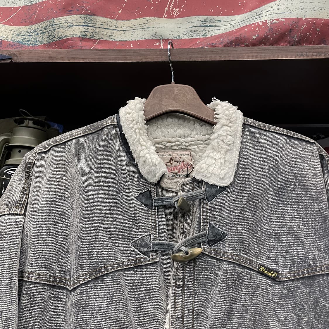90s 랭글러 쉐르파 웨스턴 카우보이 데님 코트 자켓 상품이미지3