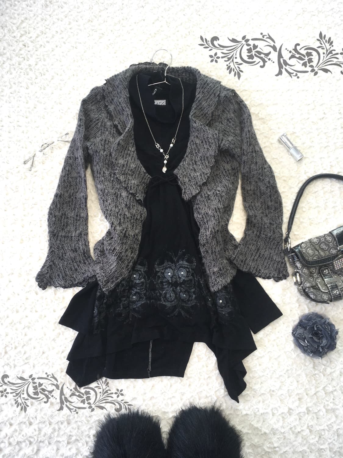 Set)그런지 페어리 가디건+세실맥비 오리엔탈 원피스 + 울니트 상품이미지1