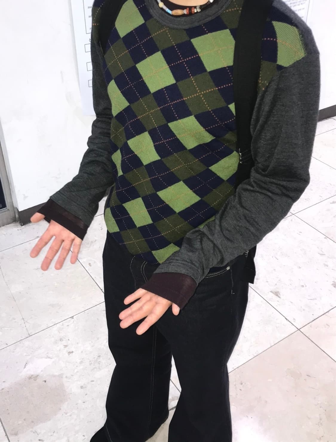 꼼데가르송 아가일 니트 m 상품이미지1