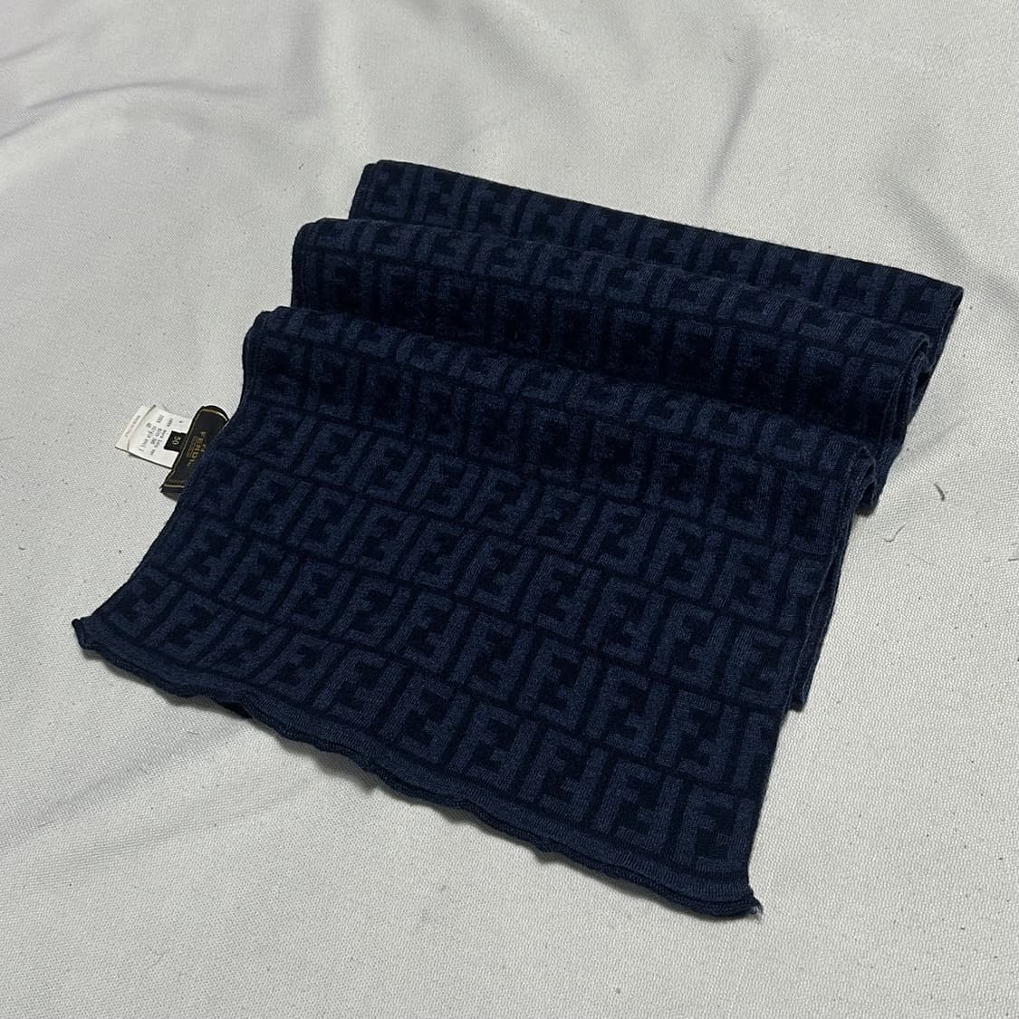 OS 펜디 FF 캐시미어 블랭킷 다크블루 머플러 상품이미지1