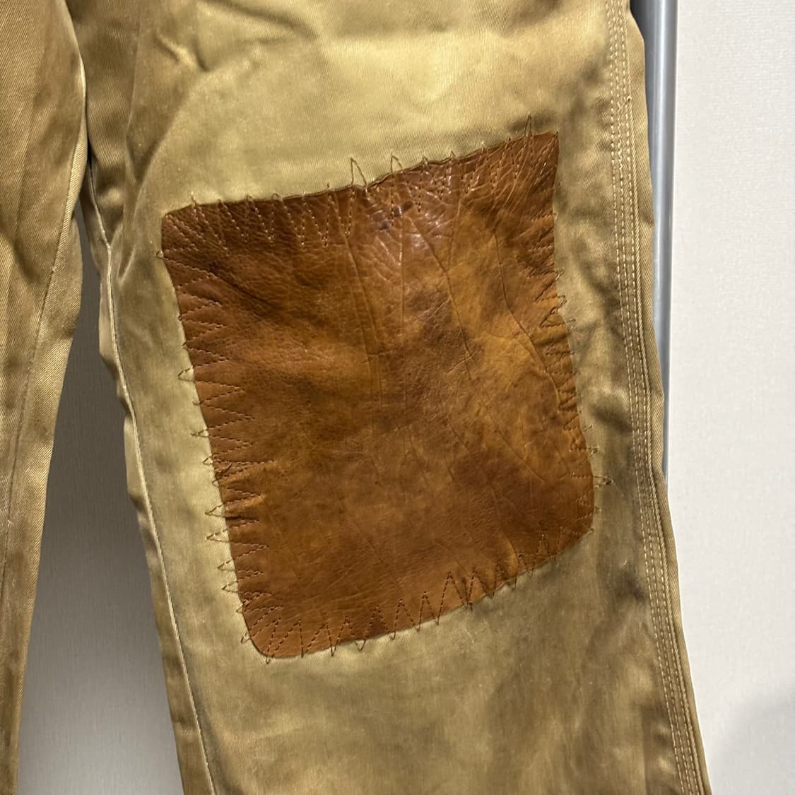 M) 이사무 카타야마 백래쉬 레더 패치 워크 팬츠 상품이미지3