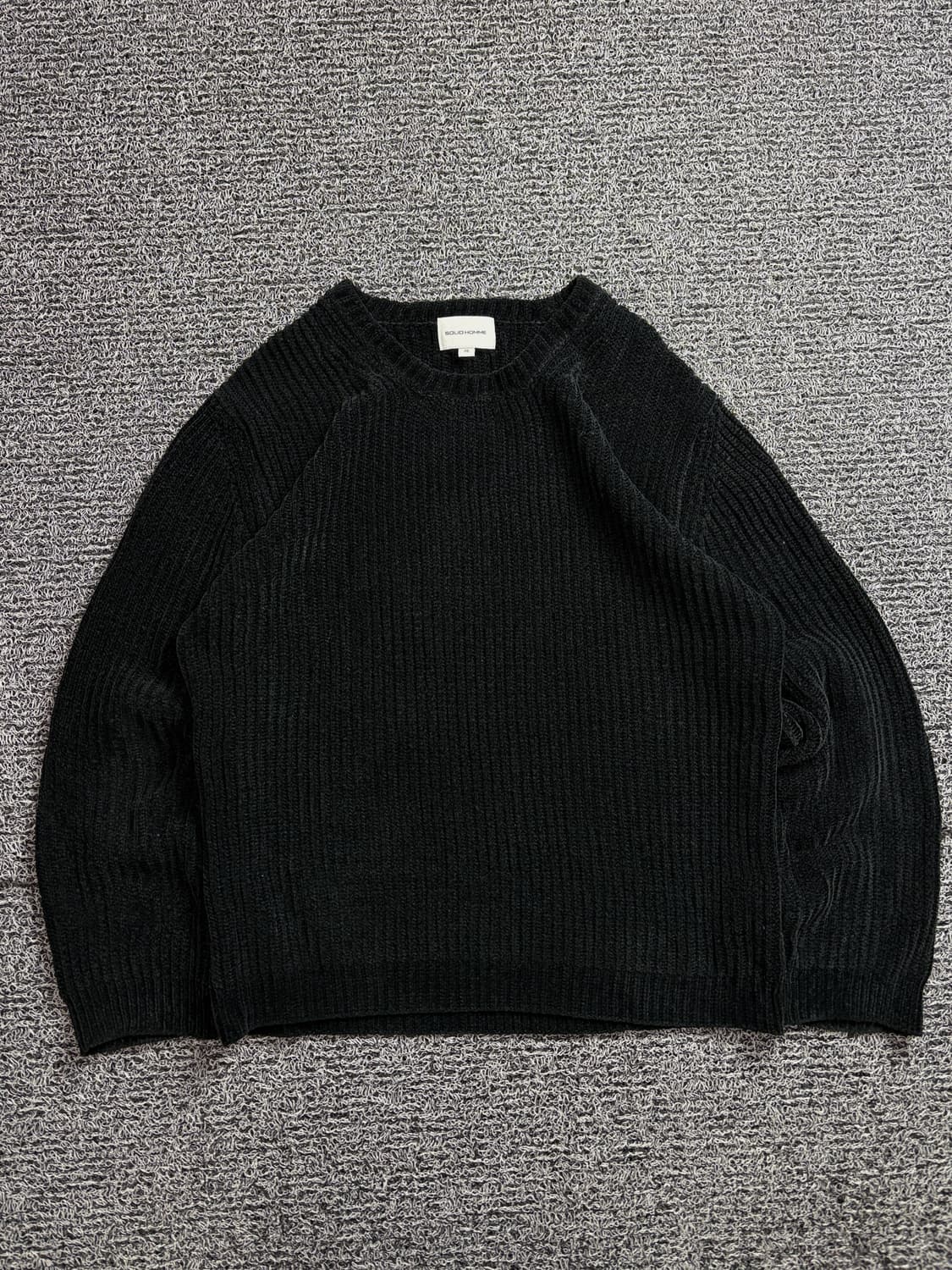 솔리드옴므 우영미 미니멀 벨벳 골지 라운드넥 니트 2257 상품이미지2