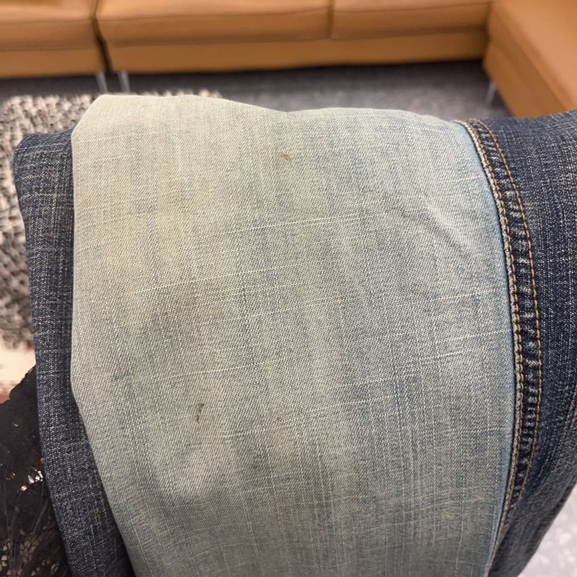 푸부 올드스쿨 레트로 스트릿 언발 프린팅 데님팬츠 32인치 C08953 상품이미지7