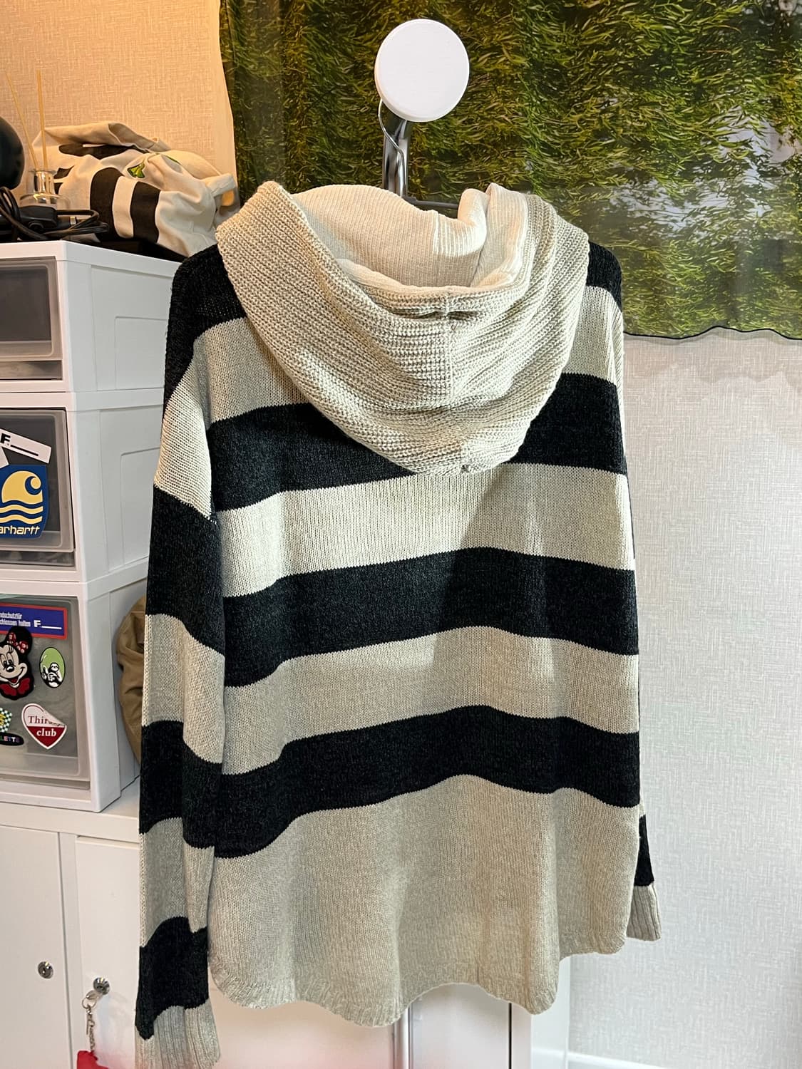 빈티지 스트라이프 후드 니트 상품이미지10