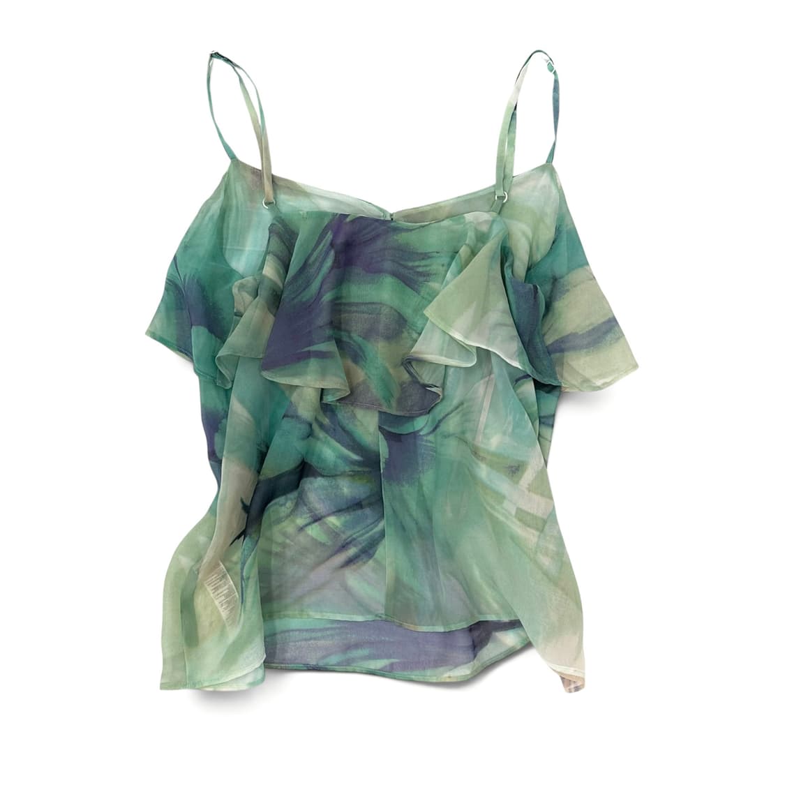 Emerald Floral Frill Sleeveless Top 상품이미지2