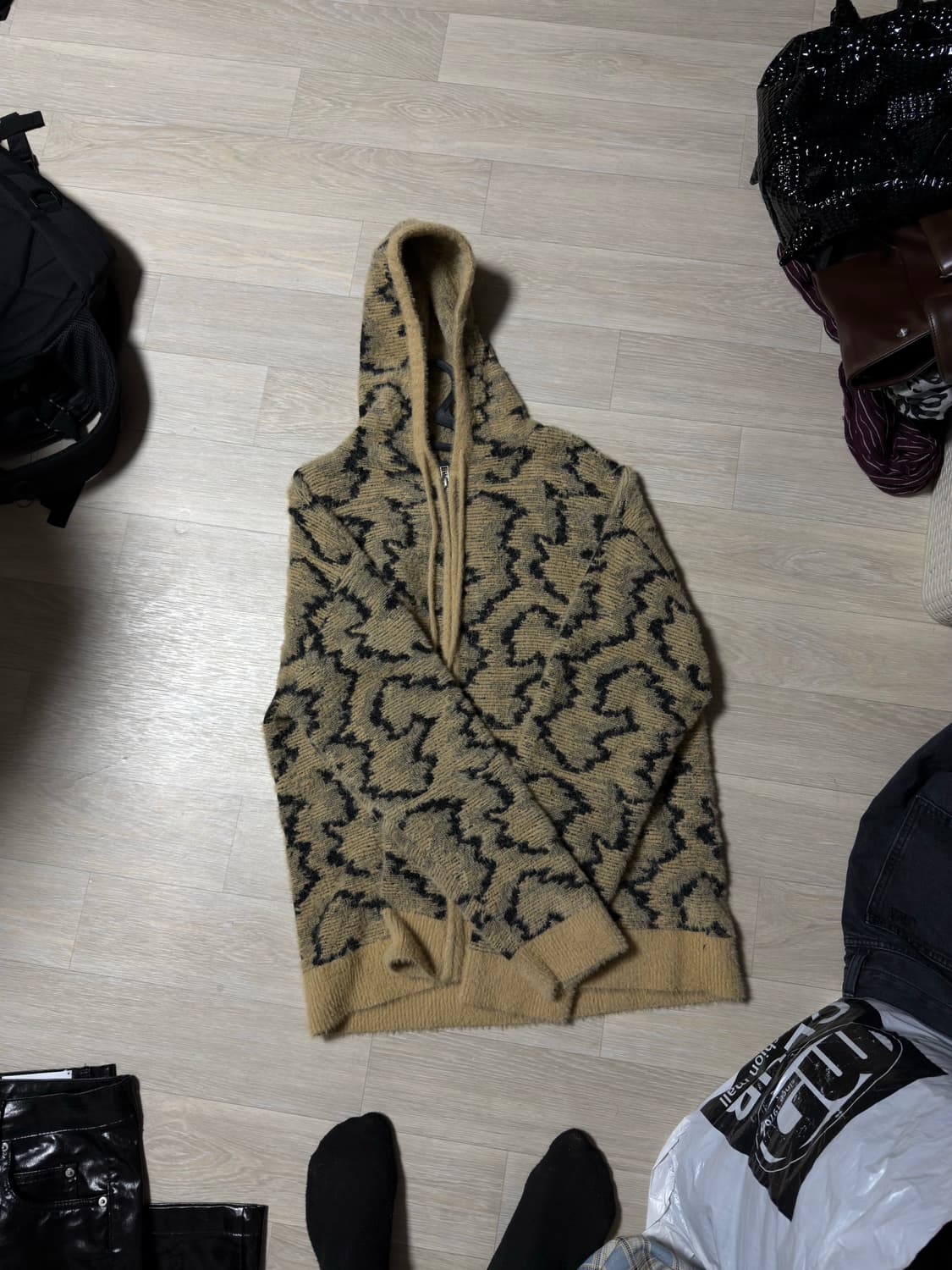 레오파드 후드집업 상품이미지1